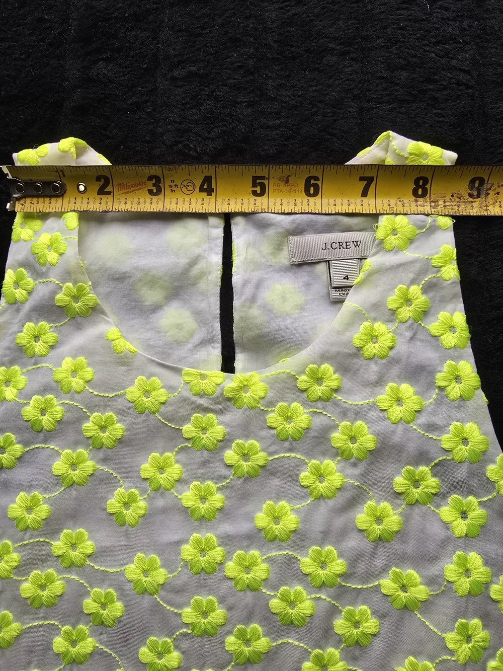 J.CREW Women’s Embroidered Floral Top Cotton Size 4